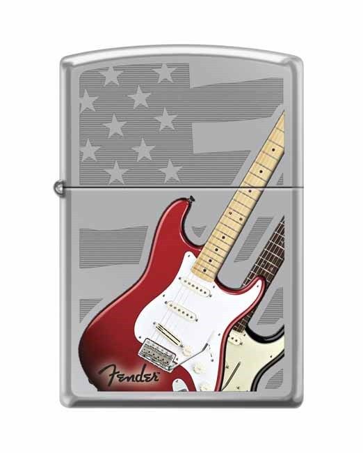 NEW Zippo Lighter: Fender Guitars with American Flag No Sales Tax - Click Image to Close